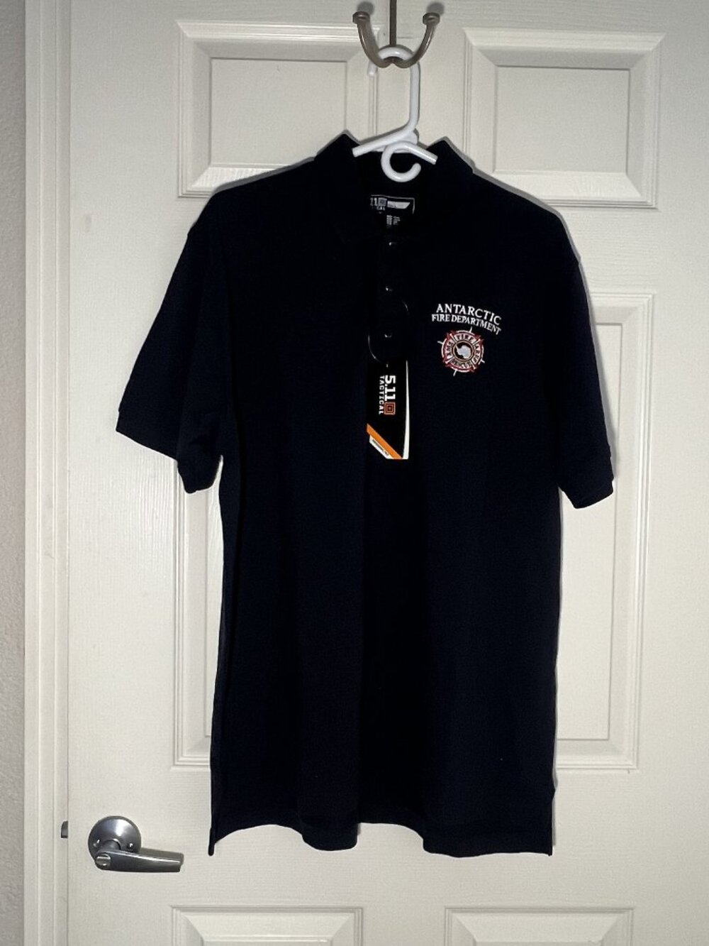 Antarctic Fire Department 5.11 Tactical Men's S/S Polo Shirt Navy L NWT